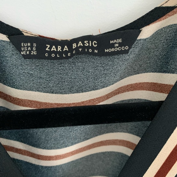 Zara Stripped Wrap Top Size Small - Picture 3 of 4